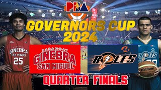 PBA LIVE 🔴BARANGAY GINEBRA VS MERALCO BOLTS GAME 3  QUARTER FINALS PBA GOVERNORS CUP 2024 [upl. by Aissirac854]