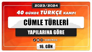 80 CÜMLE TÜRLERİ  YAPILARINA GÖRE  DİL BİLGİSİ KAMPI  Önder Hoca [upl. by Leuqcar]