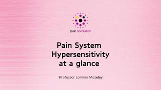 Lorimer Moseley Pain System Hypersensitivity at a glance [upl. by Iah802]