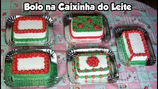 BOLO NA CAIXINHA DO LEITE  CORTANDO A MASSA E DECORANDO  DECORAÇÃO NATAL  Bru na Cozinha [upl. by Attesoj]