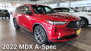 2022 MDX ASpec in Performance Red Pearl with Ebony interior Full Outside and Inside Walkthrough [upl. by Benjamin1]