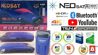 NEOSAT NS20 PLUS New Model 2022 Builtin WiFi Dolby Plus GM Screen Forever H265 Unboxing Reviews [upl. by Guillemette]