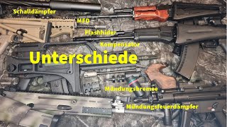 Der Unterschied zwischen Kompensator Mündungsfeuerdämpfer Mündungsbremse und Schalldämpfer [upl. by Peyton560]