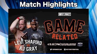 Levi Shapiro vs AJ Gray at West Coast Pro Wrestling  Match Highlights [upl. by Samaria59]