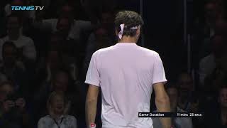 Hot Shot Roger Federer Shows Brilliant Net Skills Basel 2018 [upl. by Allain449]