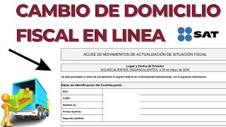 Tramite de Cambio de Domicilio Fiscal Online  SAT 2024 [upl. by Baumann939]