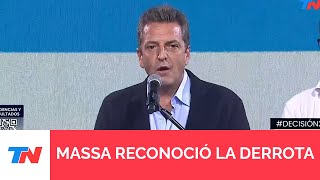 Sergio Massa reconoció la derrota y Javier Milei es el presidente electo quotLe deseo mucha suertequot [upl. by Flavian477]