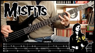 MISFITS  She BASS cover with TABS lyrics  PDF [upl. by Joerg907]