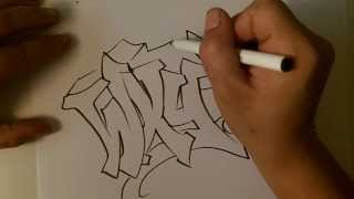 how2art how to draw a basic wildstyle graffiti aka mildstyle alphabet [upl. by Urbani]