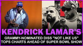 Kendrick Lamars Grammy nominated diss quotNot Like Usquot tops charts ahead of Super Bowl show [upl. by Ecinert]