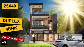 25x40  4 BHK House plan  110 Gaj  1000 sqft  2540 house plan 3d  DV Studio [upl. by Aldus]