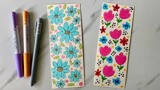 DIY Bookmarks  Brushpen art  Bookmark painting [upl. by Inaffit295]