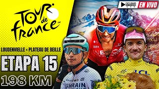 🔴EN VIVO 🚵‍♂️TOUR DE FRANCIA 🟡ETAPA 15  198 KM 🚵‍♂️ [upl. by Iveel]