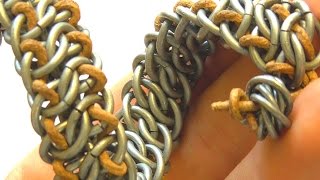 GSG MAILLE TUTORIAL CHAINMAIL BRACELET WITH LEATHER CORD [upl. by Marcela]