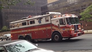 FDNY Rescue 1 responding with lots of air horn and Q 62015 [upl. by Ahseym]