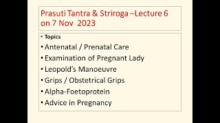 Prasuti Tantra amp Stri roga l Lecture 6 on 7 Nov 23 l bamslectures bams [upl. by Yzus807]