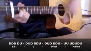 Oasis Wonderwall Strumming Lesson With Strumming Pattern Written Down [upl. by Garris]