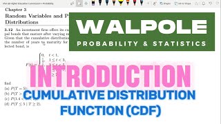 CDF  Probability amp Statistics for Engineers amp Scientists by Walpole  Solution Chap 3 [upl. by Lothaire]