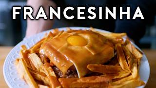 Portugals Most Famous Sandwich Francesinha  Anything with Alvin [upl. by Ecnirp658]