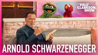 Arnold Schwarzenegger Gives Elmo amp Oscar The Grouch Fitness Tips [upl. by Ainimreh194]