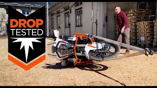 Brutally DropampDrag Tested  KTM 1290 Super Adventure Crash Bars by Outback Mortortek [upl. by Ayotnahs]