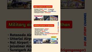 Famous airports in india  Famous airports in rajasthan  Militery airports in rajasthan gk [upl. by Colfin227]