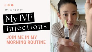 My IVF injection routine take a shot with me  Preparing for egg retrieval with 3 follicles ivf [upl. by Nesbitt]