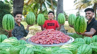 WATERMELON CHICKEN BIRYANI  Yummy Watermelon Dum Biryani Recipe  Village food [upl. by Nylirahs]