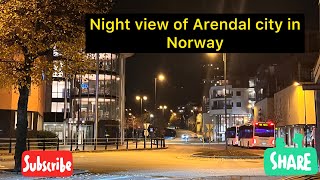 Night View of Arendal city in Norway  Beauty of Arendal city at night time [upl. by Tahmosh]