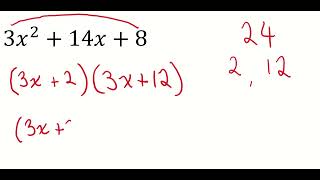 Factorising Quadratics with coefficient of x squared greater than 1  1 [upl. by Navonoj785]