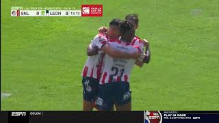 Gol de Germán Berterame  San Luis 10 León  Liga BBVA MX  Grita México C22  Jornada 13 [upl. by Reece43]