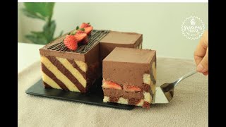 Easy Chocolate Mousse Cake  No Eggs  No Gelatins [upl. by Anahsahs128]