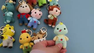 Crochet Animal Keychain Mini Zodiac Key Chain Hand Crochet Key Chain [upl. by Akenna339]