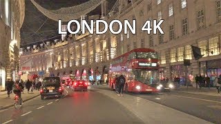 London 4K  Night Drive  UK [upl. by Ovatsug]