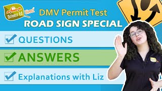 DMV Permit Test Prep with Liz  Road Sign Tutorial  Test Prep Questions and Answers Full Version [upl. by Ettevad496]