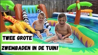 ZWEMBADJES OPZETTEN IN DE TUIN  VLOG 104  FAMILIE VLOGGERS [upl. by Griff223]