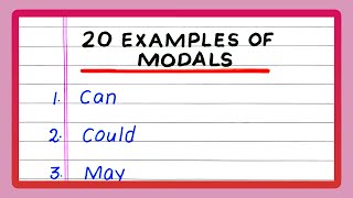 EXAMPLES OF MODALS  MODAL VERBS  10  20 EXAMPLES OF MODALS  IN ENGLISH GRAMMAR [upl. by Nacim]