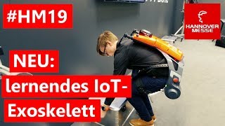 Hannover Messe 2019 LIVE  IoTExoskelett von German Bionic [upl. by Hermina]