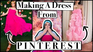 Recreating a Dress from PINTEREST Lirika Matoshi Pink Bow Dress Edition Sewing Dressmaking easy fun [upl. by Laamak]