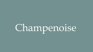 How to Pronounce Champenoise Correctly in French [upl. by Iclek]