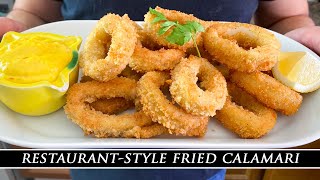 Making RestaurantStyle Fried Calamari at Home  Calamares Fritos Recipe [upl. by Yevi271]