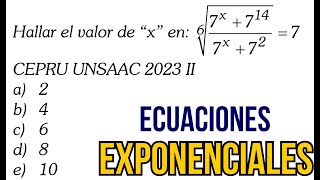 ECUACIONES EXPONENCIALES  CEPRU UNSAAC 2023  ÁLGEBRA CON LALO [upl. by Legin214]