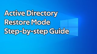 How to boot into Active Directory Services Restore Mode [upl. by Nonnair334]