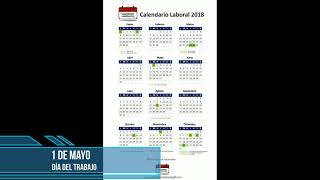 Calendario Laboral 2018  Festivos nacionales 2018 [upl. by Lamp]