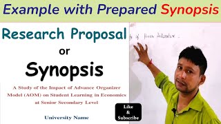 Synopsis or Research Proposal  A Sample of Synopsis  How to write Research Proposal or Synopsis [upl. by Nyved431]