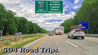 ⁴ᴷ Road Trip 1048  I295 N  Maine Mile 2038  FreeportBrunswickTopshamBowdoinBowdoinham [upl. by Dorette]