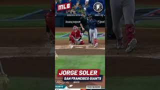 JORGE SOLER CONECTA IMPONENTE HOME RUN VS MARLINS mlb jorgesoler atlantabraves [upl. by Ro]