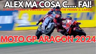 MOTO GP ARAGON 2024  Pecco Bagnaia crash e Marquez vince [upl. by Dittman]