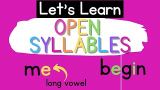 Open Syllables Syllable Types [upl. by Junna]