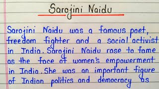 Sarojini Naidu essay in english  Essay on Sarojini Naidu for students [upl. by Ely434]